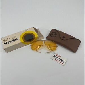 Ray-Ban Bausch & Lomb AmberMatic Shooter Sunglasses Arista Gold L9678 Vintage